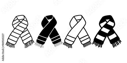 Black and white scarf striped solid