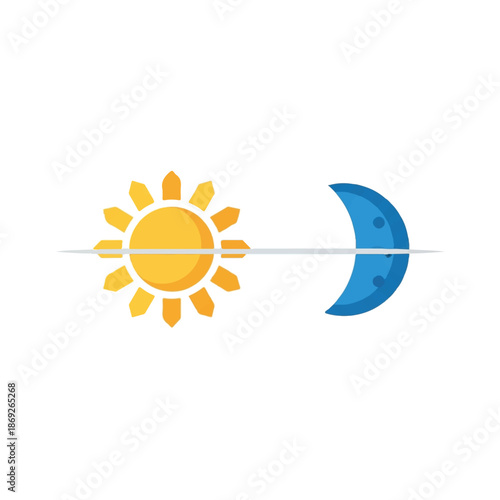 Sun and Moon Illustration Side by Side.