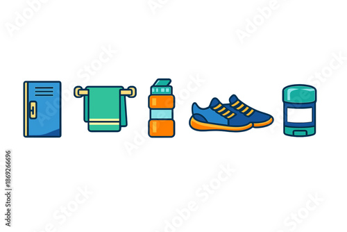 Gym equipment icons
