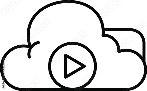 Cloud video streaming service icon representing online media playback and digital content access
