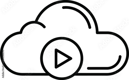 Cloud video streaming icon showcasing online media playback from a remote server