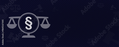 Paragraph Section Sign Law and Justice Scale Icon with Copy Space for Text Professional Vektor Illustration for Legal Concept and Compliance Authority