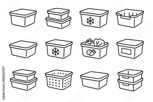 Storage tray dairy icon icons tub vector stack container fridge modular