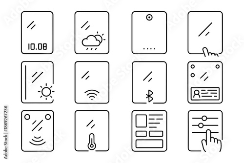 Lights vector digital temperature mirror smart camera icon icons speaker display