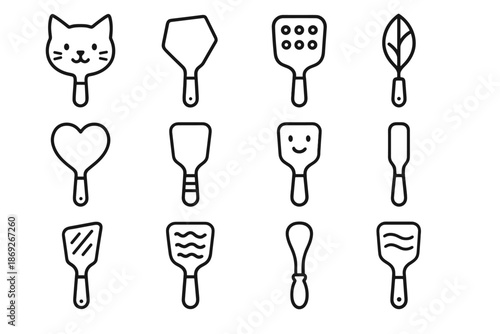 Tool head grip creative color spatula vector turner layered icon novelty