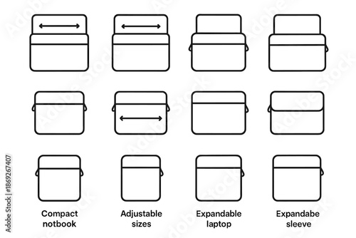 Thin laptops vector universal netbook sleeve compact icons notebook laptop icon