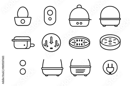 Port boiler vector dual rounded egg compact mini panel lights icon edge