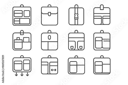 Hook icon loop vector adjustable closure reposition interior caddy expansion positioner layout