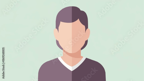 Faceless Person Avatar Icon Representing User Profile.