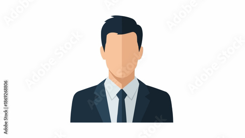 Faceless businessman in a suit and tie illustration.