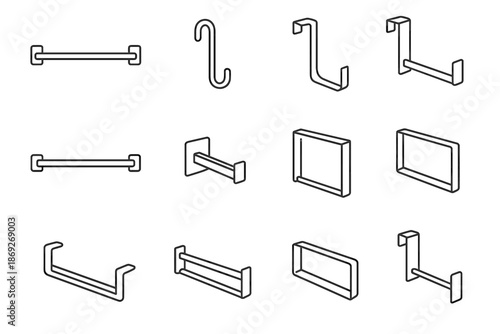 Lightweight rod icon vector bar compact rail subtle edge minimalist towel