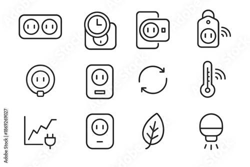 Plug eco icon vector icons adapter smart sync label outlet tag safety