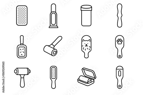 Roller hair scraper button lint remover chamber filter pad pet vector handle