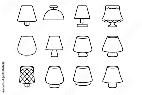 Shade cozy vector diffuser dome lamp clip bedside shades icon fabric lace