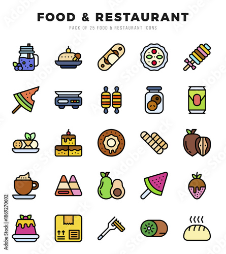 Food and Restaurant icons set. Vector illustration.