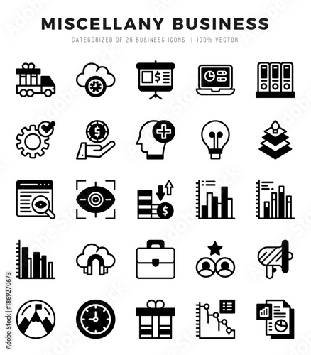 icons set. Miscellany Business for web. app. vector illustration.