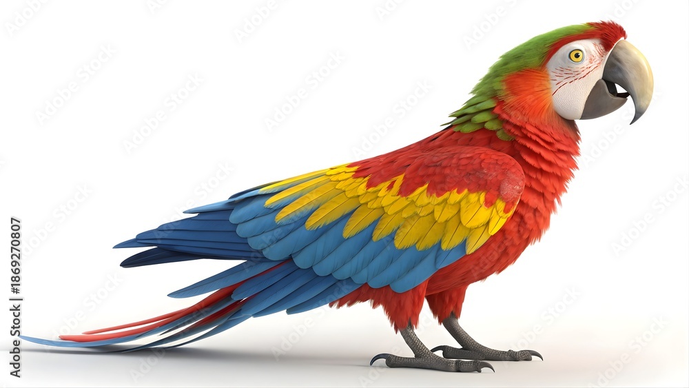 Fototapeta premium Vibrant macaw perched elegantly