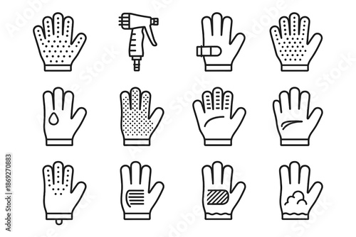 Strap soap icon vector hanging pet bath loop spray glove body bristles