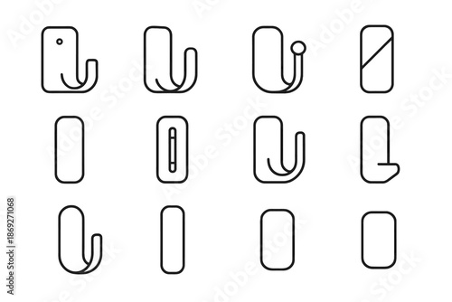 Hanger pad edge strip seamless slim minimal wall plate hidden vector icon