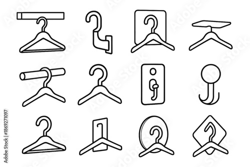 Steel matte floating groove rod vector mount slot wall icon modern hanger