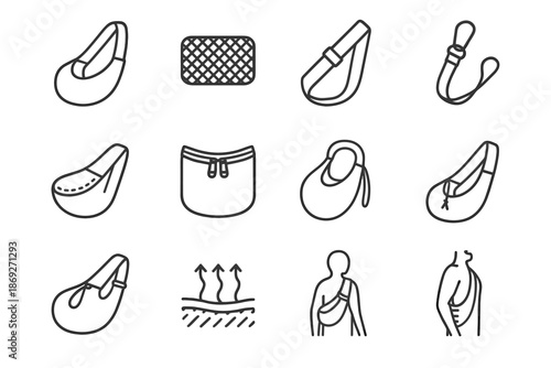 Pet icon texture bag collar carry base adjustable carrier zipper icons vector