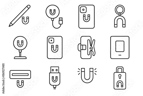 Symbol backplate tablet icons vector stylus tech magnetic keyring strong device icon