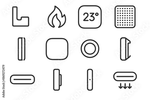 Bracket temperature notch zone home reading ridge icon icons vector hinge panel