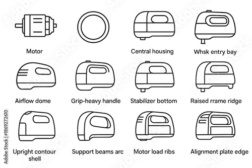 Torque high beams upright mixer ring plate alignment central raised motor vector