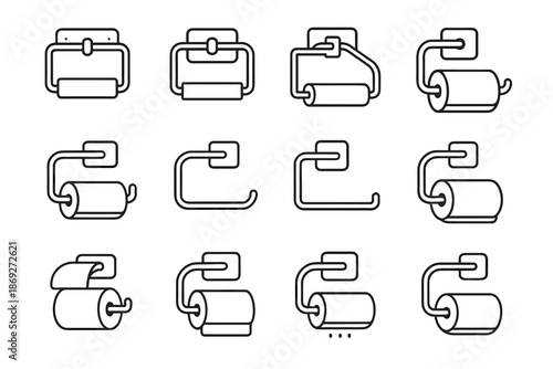 Stops spindle icon ridge narrow modern vector recess lower core rails holder