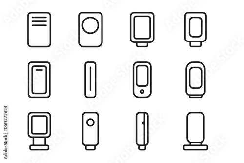 Dot frame slot vector remote curvature platform face switch icons brace cavity
