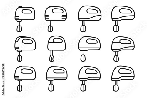 Smooth vector slope grip icon icons mixer ergonomic household mount structural curve