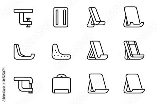 Phone shelf bead strip vector rails icon desk grip edge bracket clip