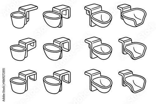 Icon ridge cavity utensil bracket highlight shading holder vector clip pads path