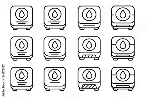 Path highlight alarm leak vent vector outline line contours groove icon top