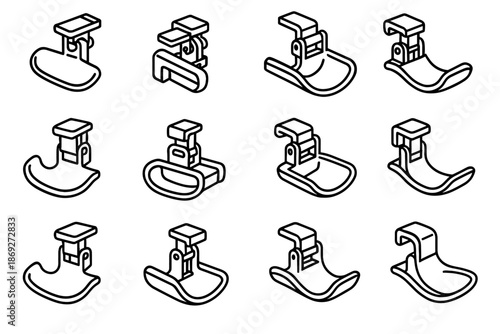 Wave vector slant shading holder panel contour icon ridge clamp depth utensil