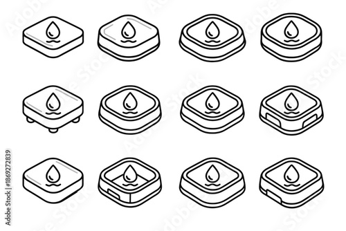 Leak icon ribs sensor arc plate line floor vector pattern detector panel
