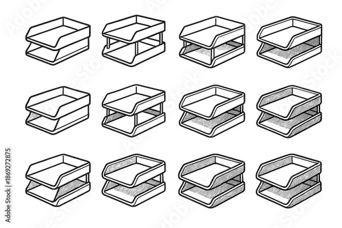 Surface contour icon structural desk tray shading vector highlight crest support