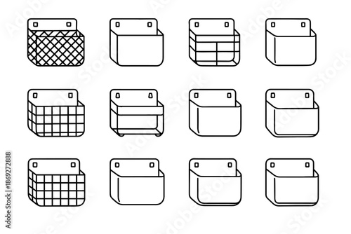 Outline storage vector brace magnetic highlight boundary rod icon ridge weave bar