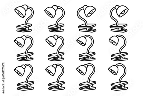 Band book path ridge curve flexible panel shading lamp vector icon clip