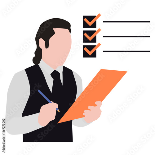 People Checking List Illustration