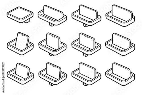 Highlight icon vector platform shading smartphone corner tile wall slot mounted crest