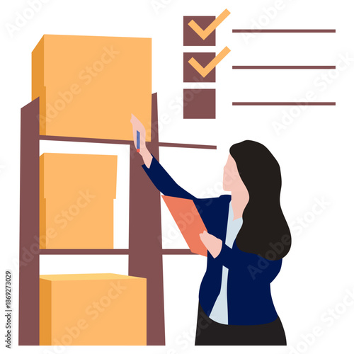 People Checking List Illustration