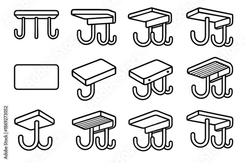 Boundary bar shelf mount under vector icon crest mug surface line shading