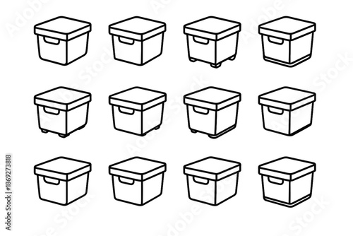 Icon highlight stackable stack bin base vector tile outline file tilt crest