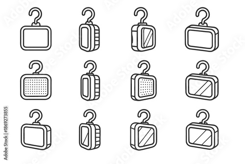 Outline crest portable vector line hanging contour light shading underside icon led