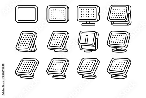 Minimal mesh vector shading led slab bar boundary icon underside line curve