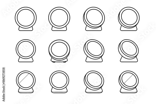 Icon smart outline underside pads band vector ring bezel display crest shading