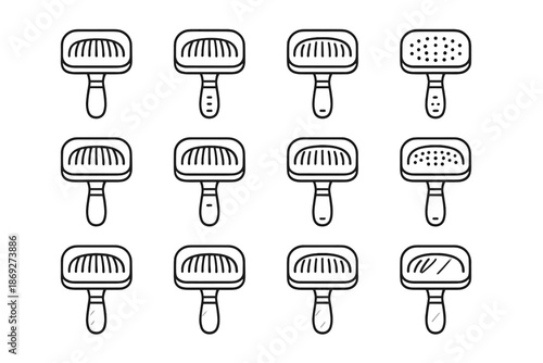 Rib slope seam brush vector dash icon row pet line rod minimal