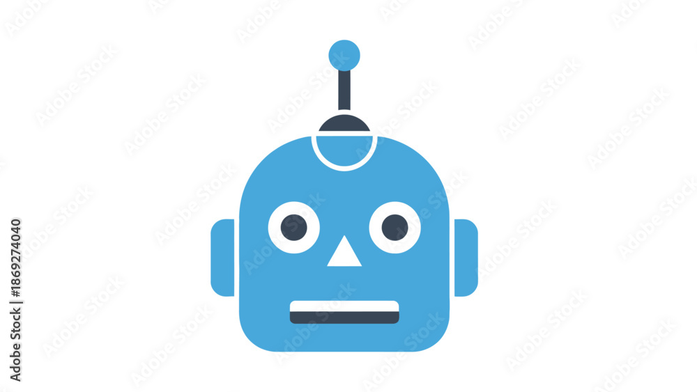 Obraz premium A cute 3d blue robot character vector illustration represents a futuristic android cyborg concept for business and technology design