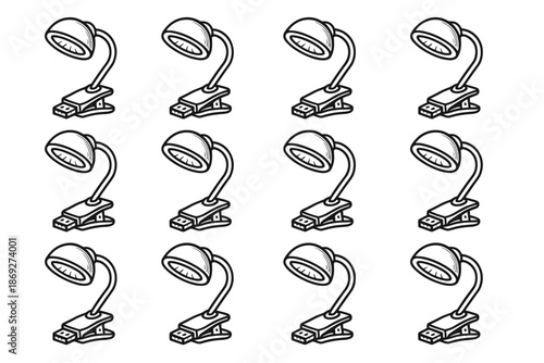 Night vector outline arc usb lamp rib surface shading icon rod corner